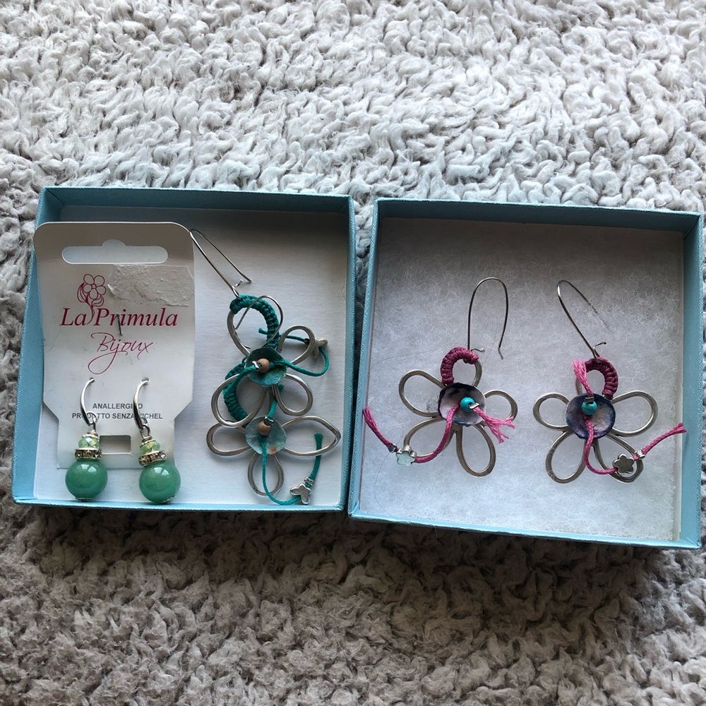 3 PAIRS OF ITALIAN EARRINGS